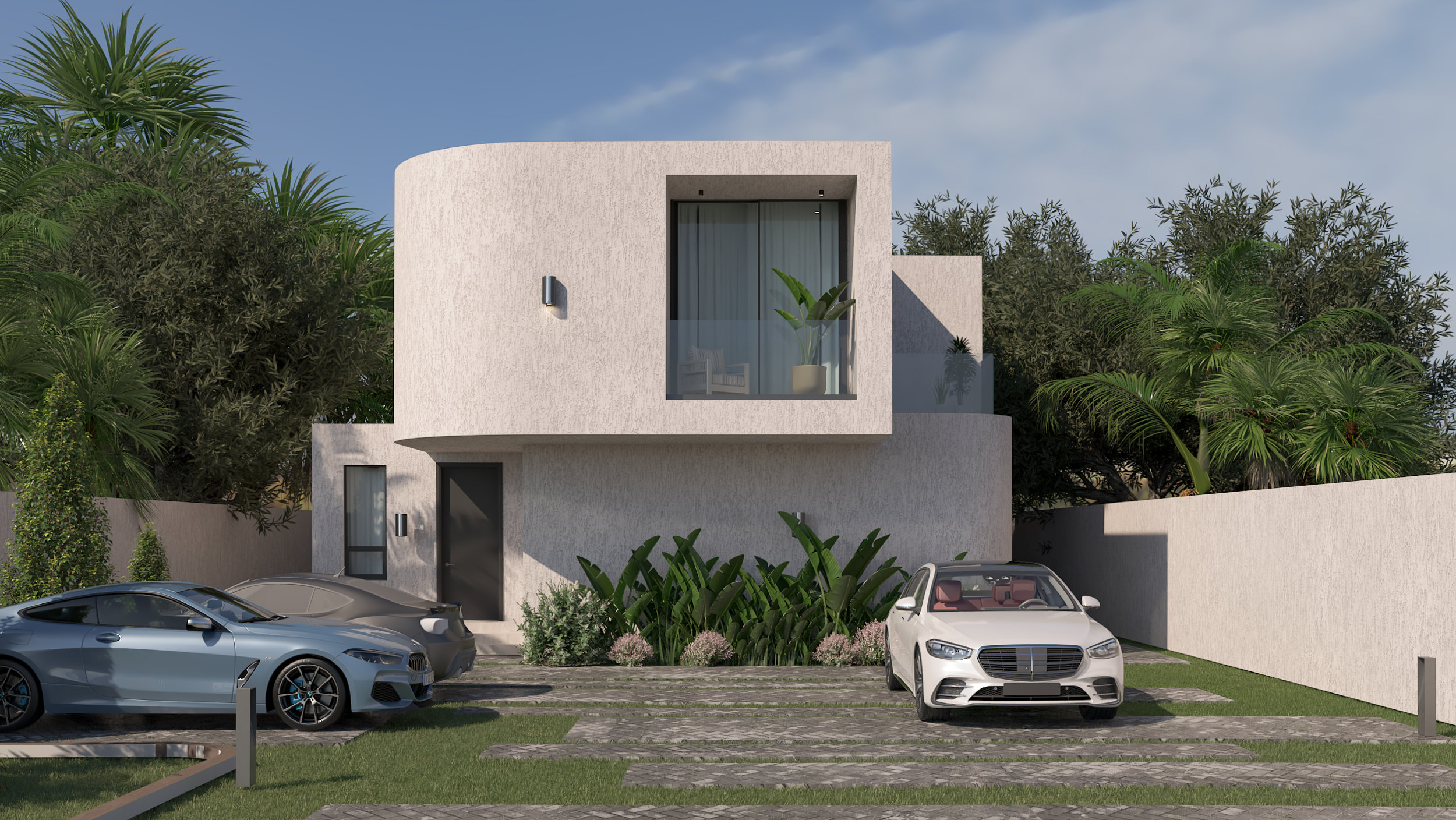 Curved house render